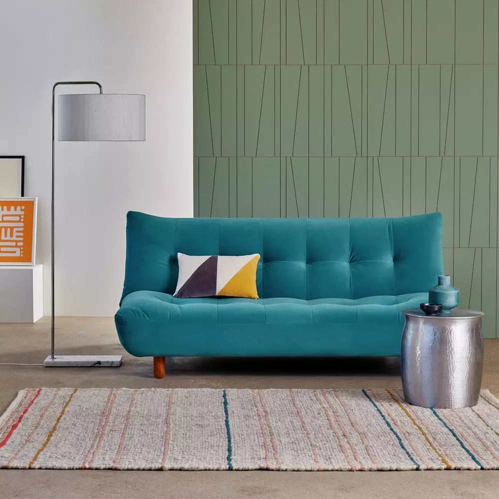 Habitat Kota 3 Seater Velvet Clic Clac Sofa Bed - Teal