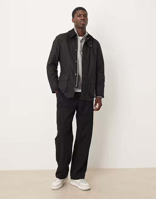 Barbour Ashby wax jacket in black/classic
