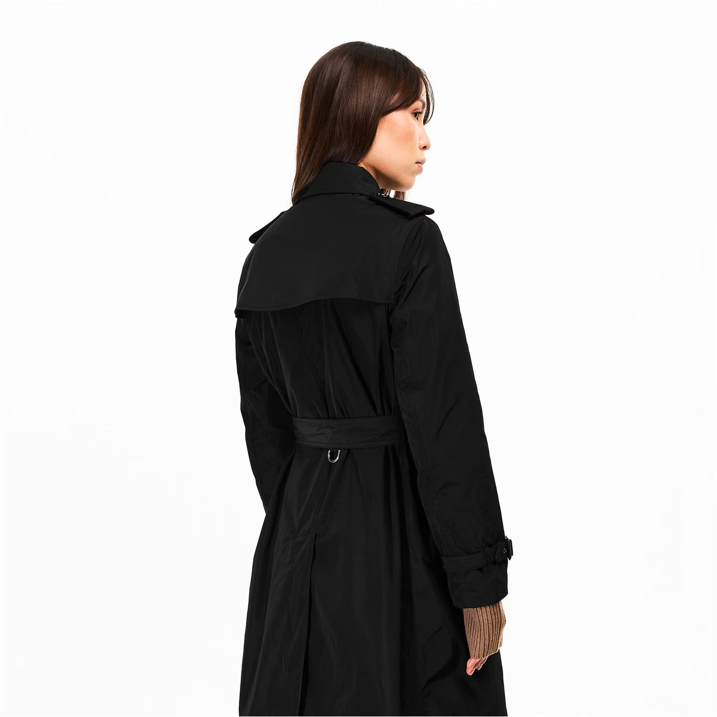 Women's Kensington Check Mid-Length Hooded Long Sleeve Trench Coat