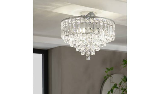 Argos Home Olivia 3 Light Ceiling Fitting - Clear / Chrome