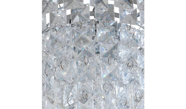 Argos Home Olivia 3 Light Ceiling Fitting - Clear / Chrome