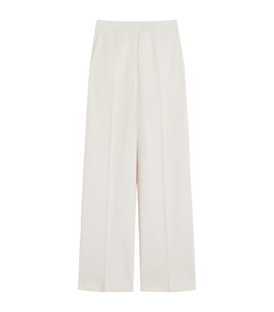 Wool Piqué Wide-Leg Trousers