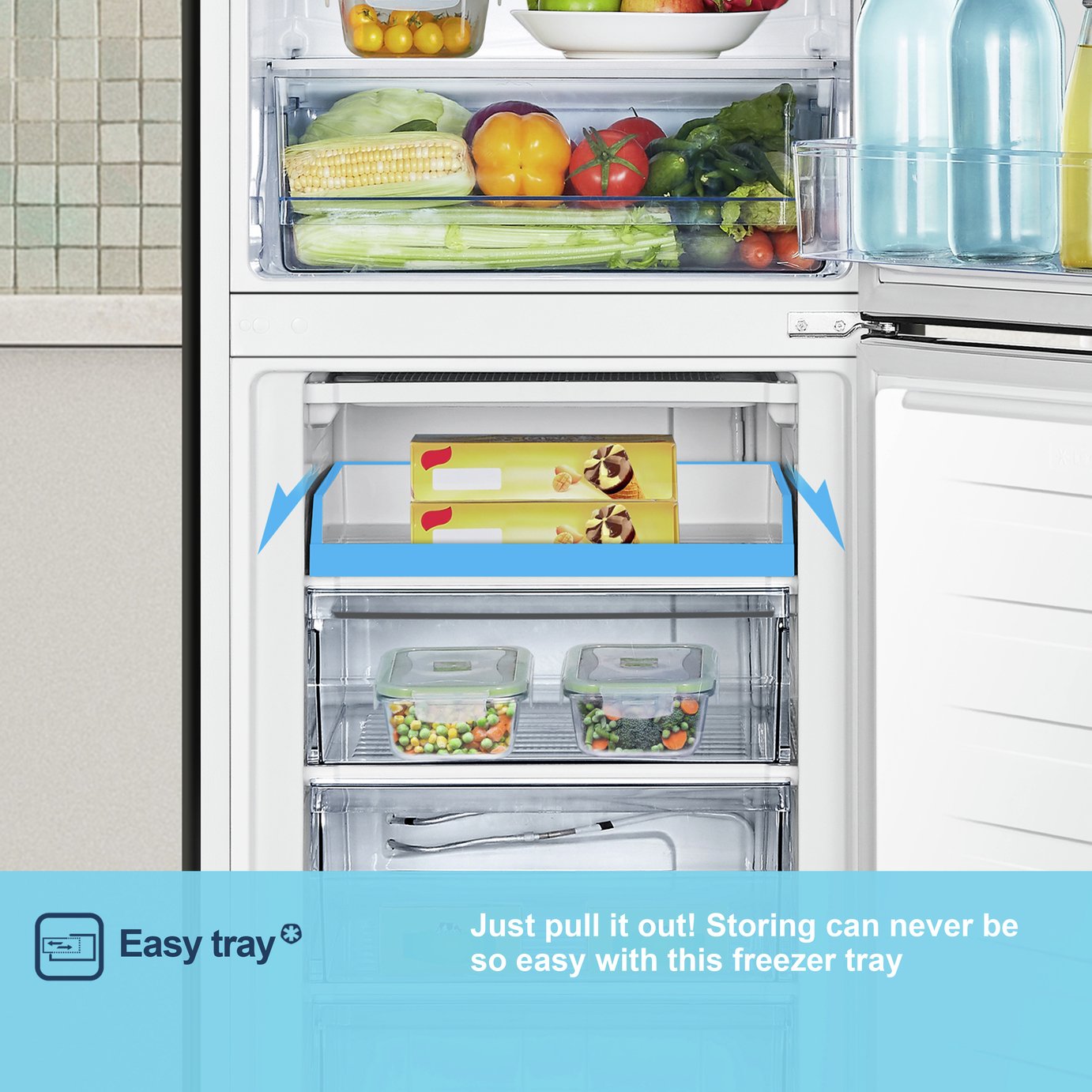 Fridgemaster MC55240DE Freestanding Fridge Freezer - White