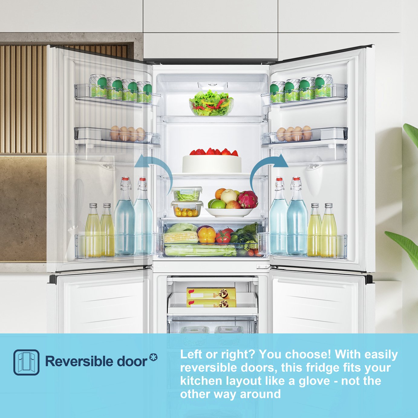 Fridgemaster MC55240DE Freestanding Fridge Freezer - White
