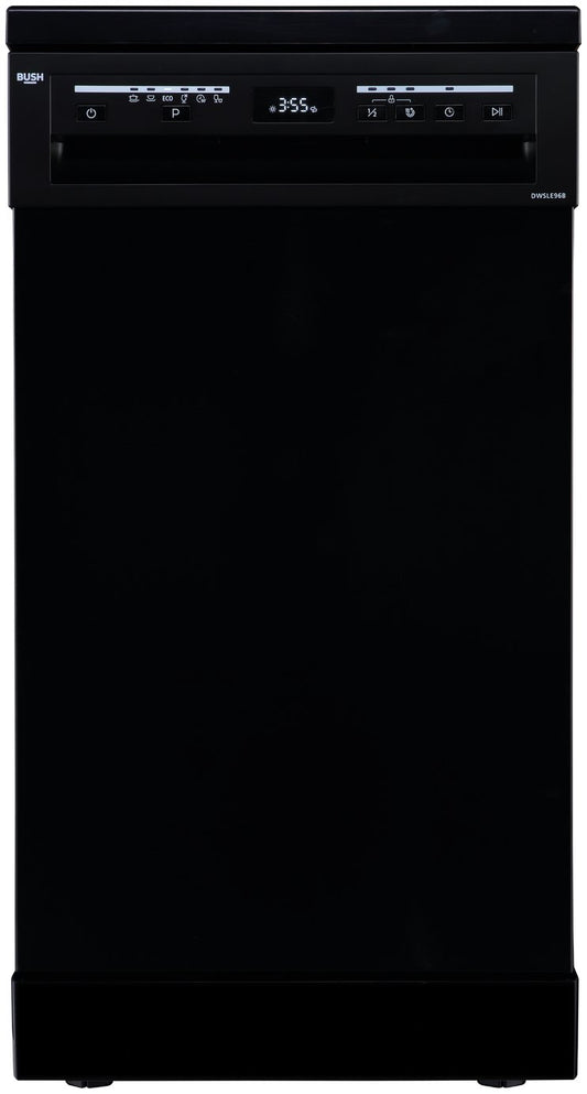 Bush DWSLE96B Slimline Dishwasher - Black