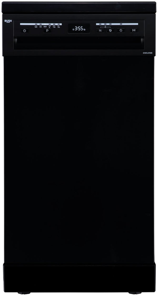 Bush DWSLE96B Slimline Dishwasher - Black
