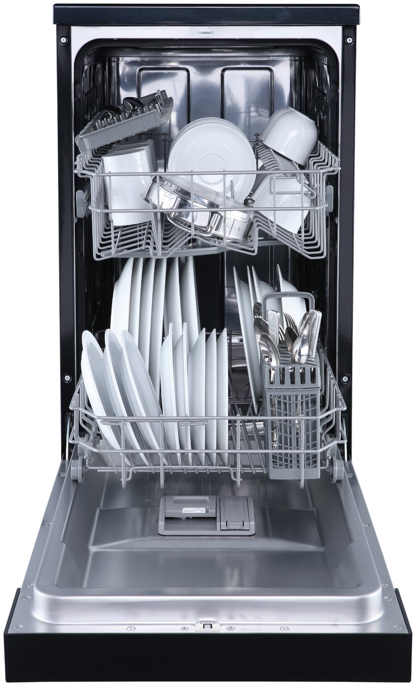 Bush DWSLE96B Slimline Dishwasher - Black