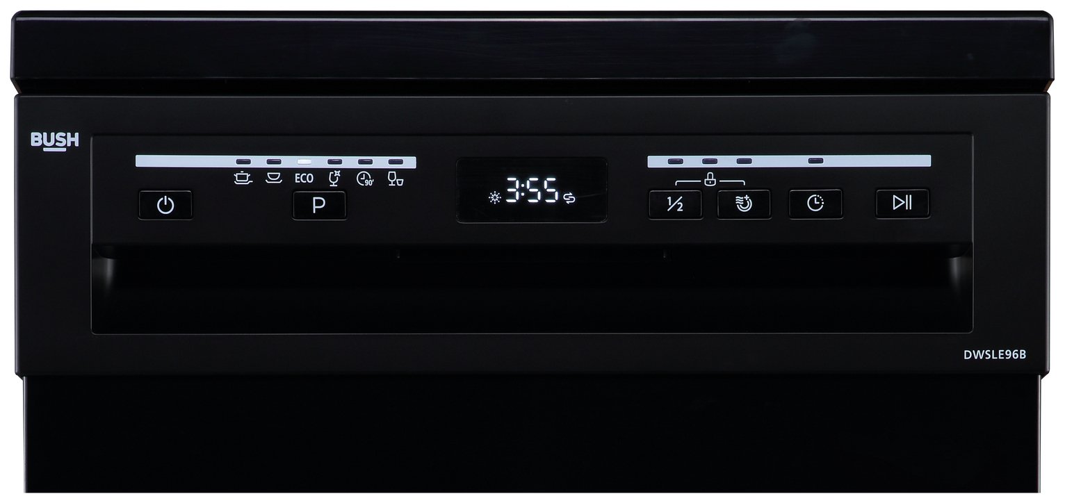 Bush DWSLE96B Slimline Dishwasher - Black