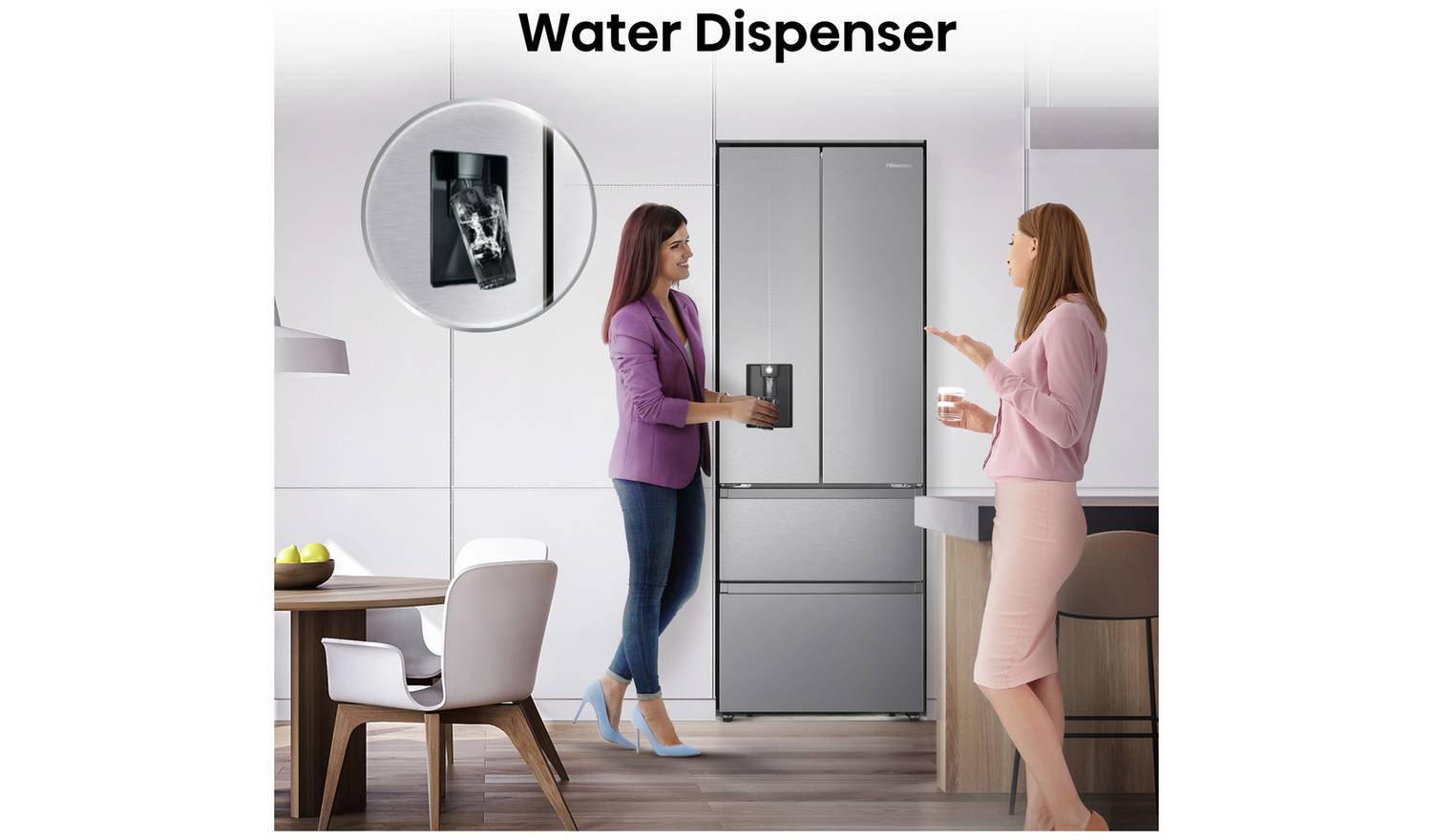 Hisense RF632N4WIE American Fridge Freezer - Silver
