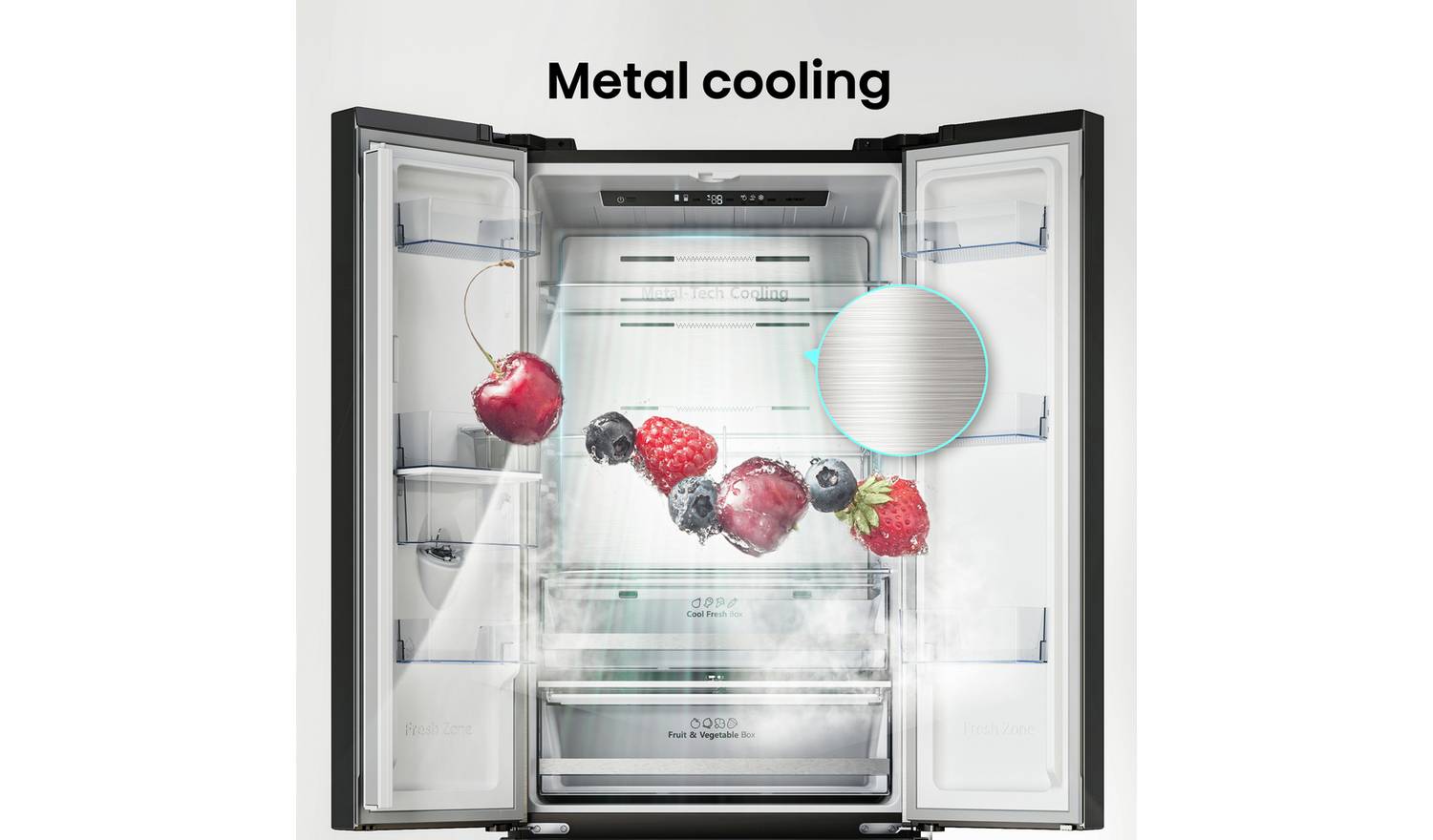 Hisense RF632N4WIE American Fridge Freezer - Silver