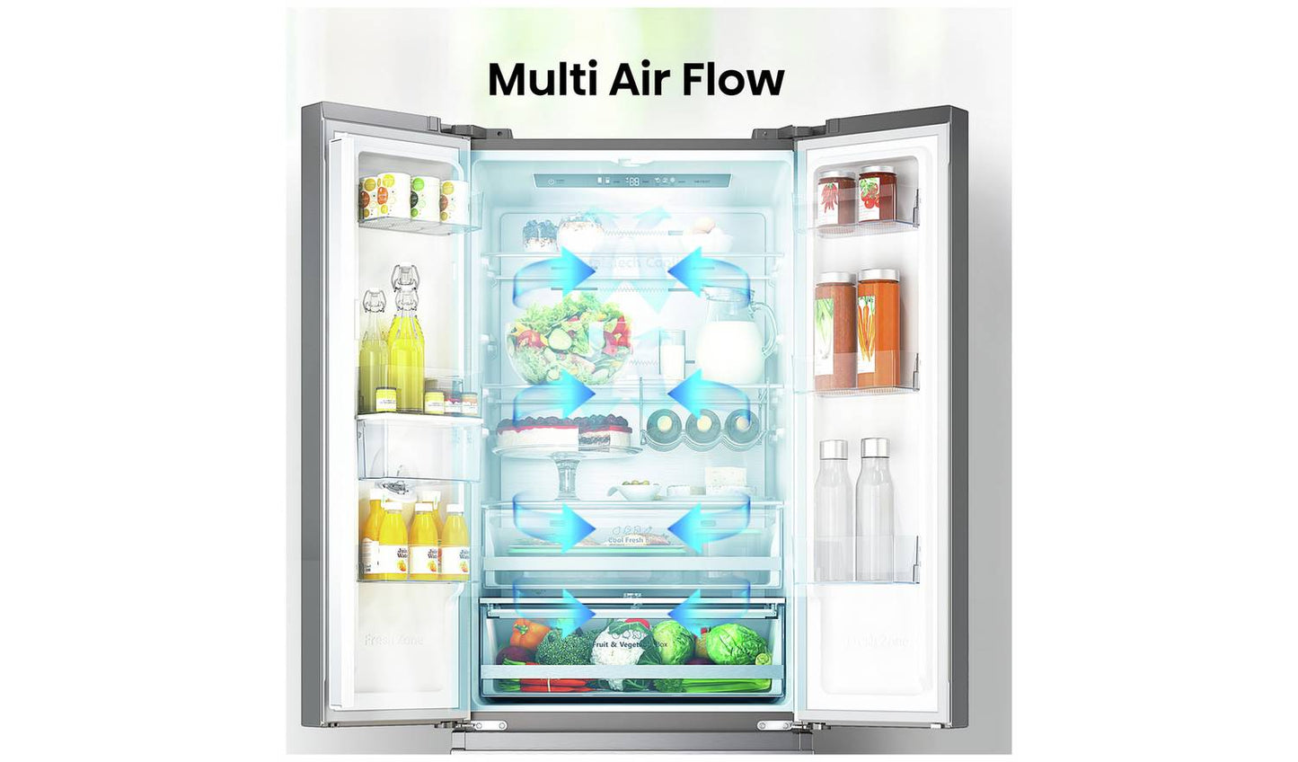 Hisense RF632N4WIE American Fridge Freezer - Silver