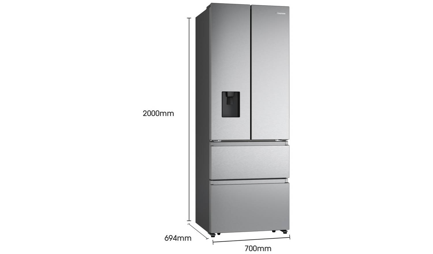 Hisense RF632N4WIE American Fridge Freezer - Silver