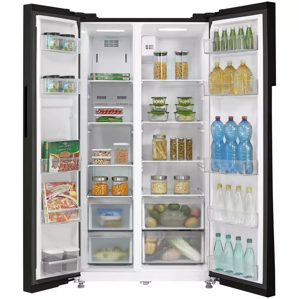 Bush MESBSB23E E Rated American Fridge Freezer - Black