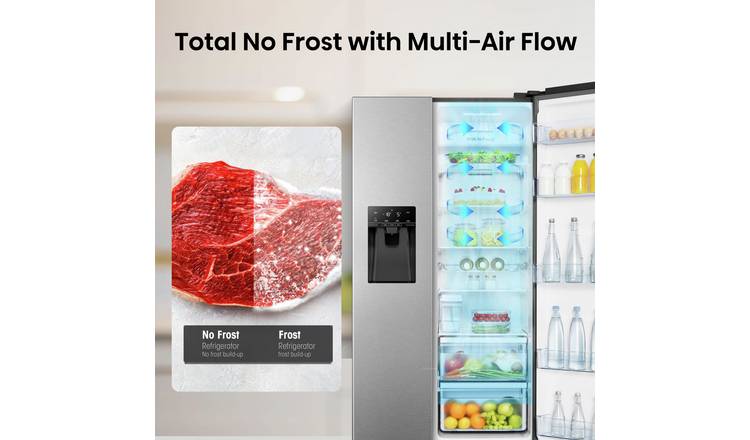Hisense RS694N4TIE American Fridge Freezer - Silver
