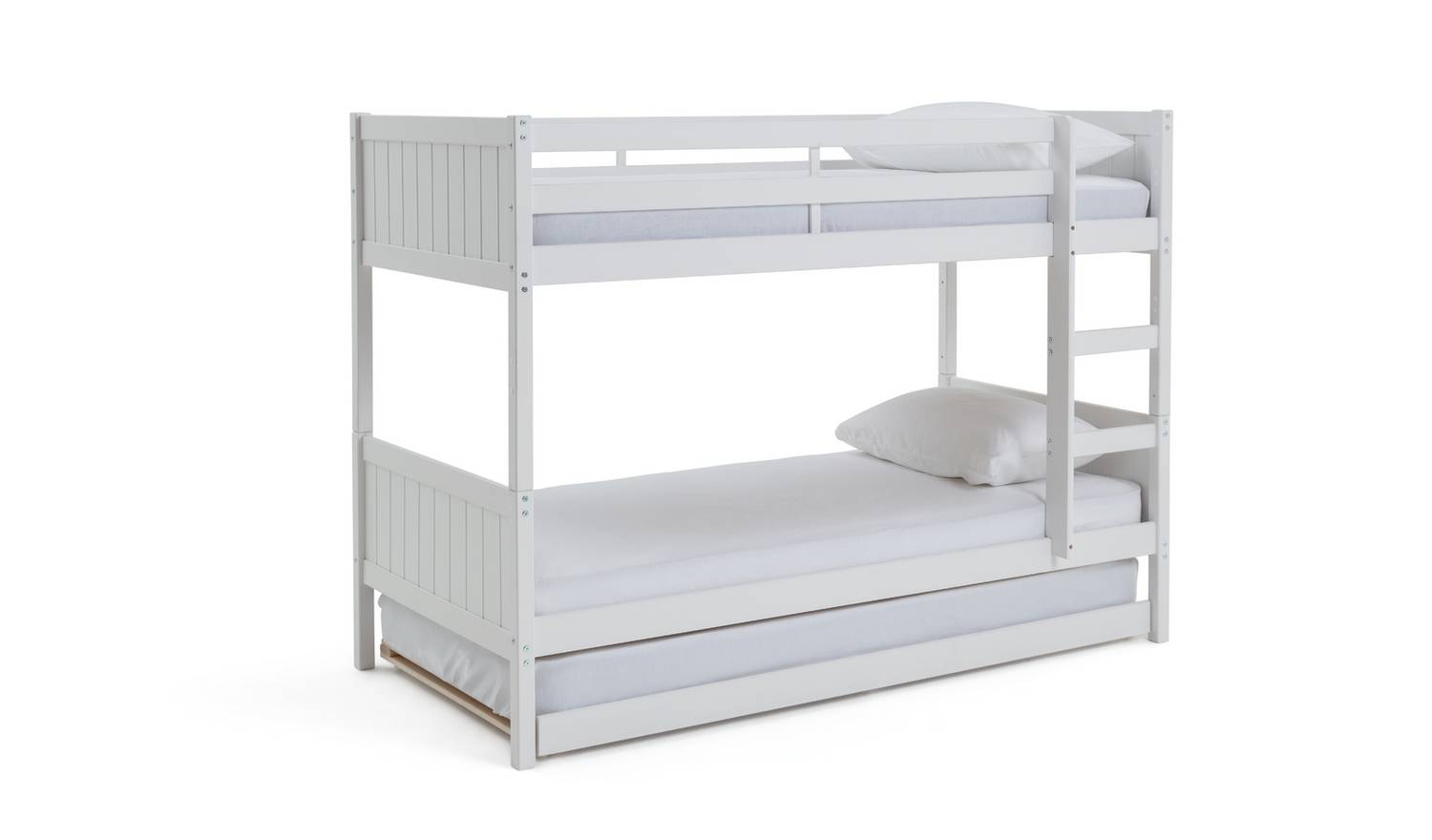 Habitat Detachable Bunk Bed, Trundle & 3 Mattresses-White