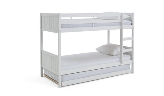 Habitat Detachable Bunk Bed, Trundle & 3 Mattresses-White