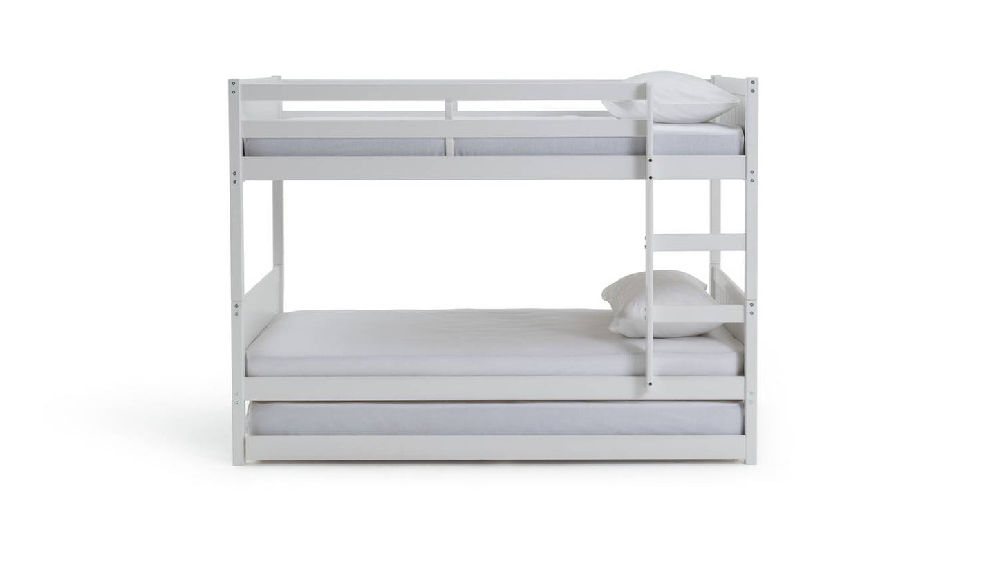 Habitat Detachable Bunk Bed, Trundle & 3 Mattresses-White