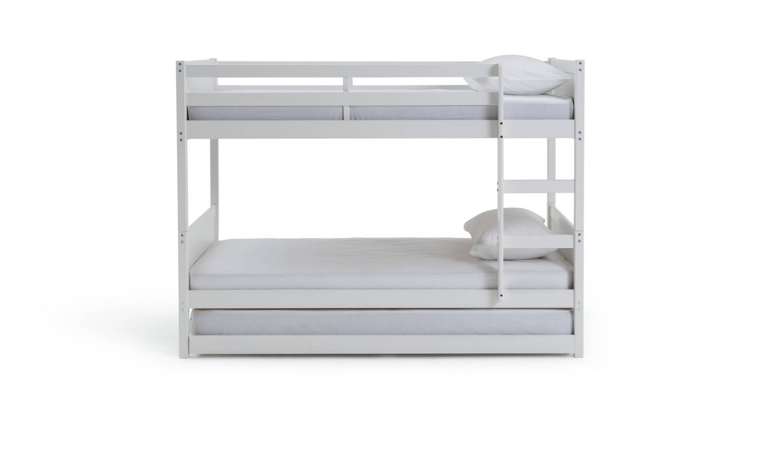 Habitat Detachable Bunk Bed, Trundle & 3 Mattresses-White