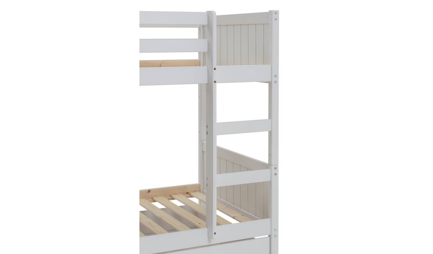 Habitat Detachable Bunk Bed, Trundle & 3 Mattresses-White