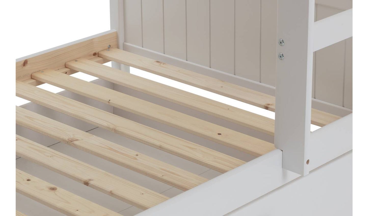 Habitat Detachable Bunk Bed, Trundle & 3 Mattresses-White