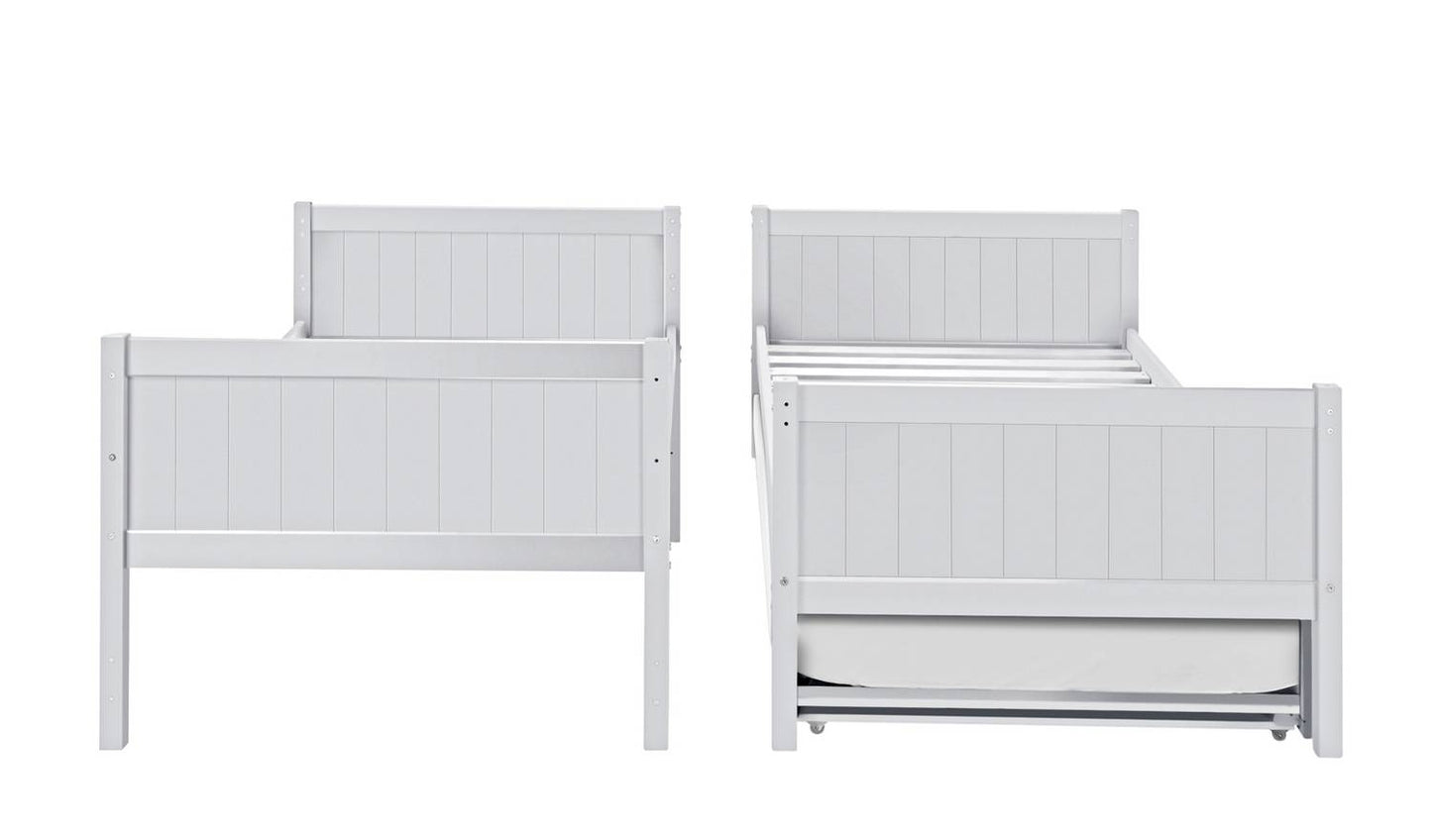 Habitat Detachable Bunk Bed, Trundle & 3 Mattresses-White