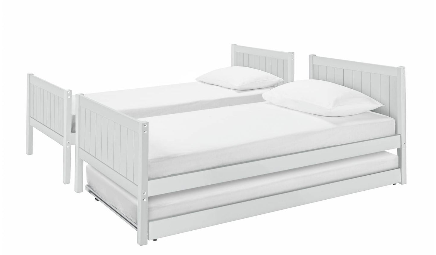 Habitat Detachable Bunk Bed, Trundle & 3 Mattresses-White