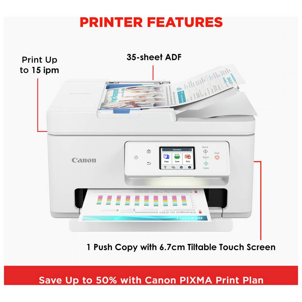 Canon PIXMA TS7750i Wireless Multifunction Printer - White