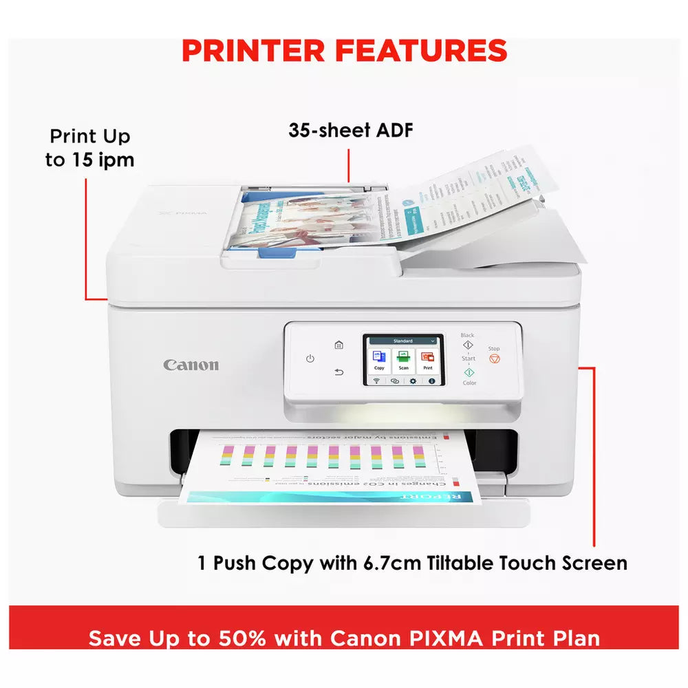 Canon PIXMA TS7750i Wireless Multifunction Printer - White