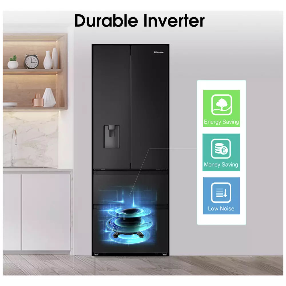 Hisense RF632N4WFE American Fridge Freezer - Black