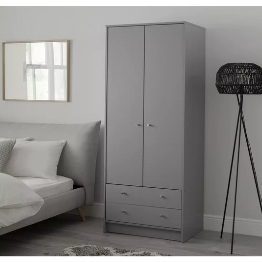 Argos Home Malibu 2 Door 2 Drawer Wardrobe - Grey