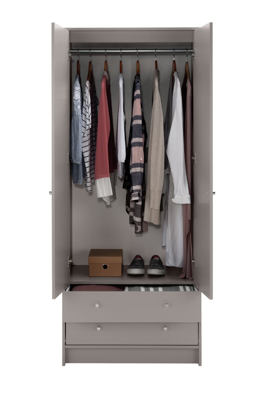 Argos Home Malibu 2 Door 2 Drawer Wardrobe - Grey