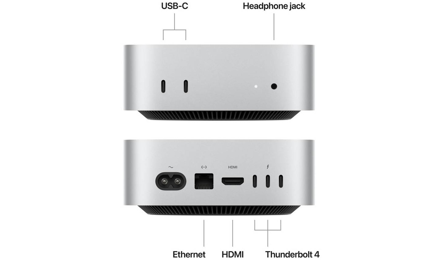 Apple Mac mini 2024 M4 16GB 256GB Desktop - Silver