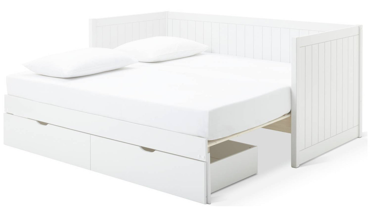Habitat Axel Trundle Day Bed with 2 Mattresses - White