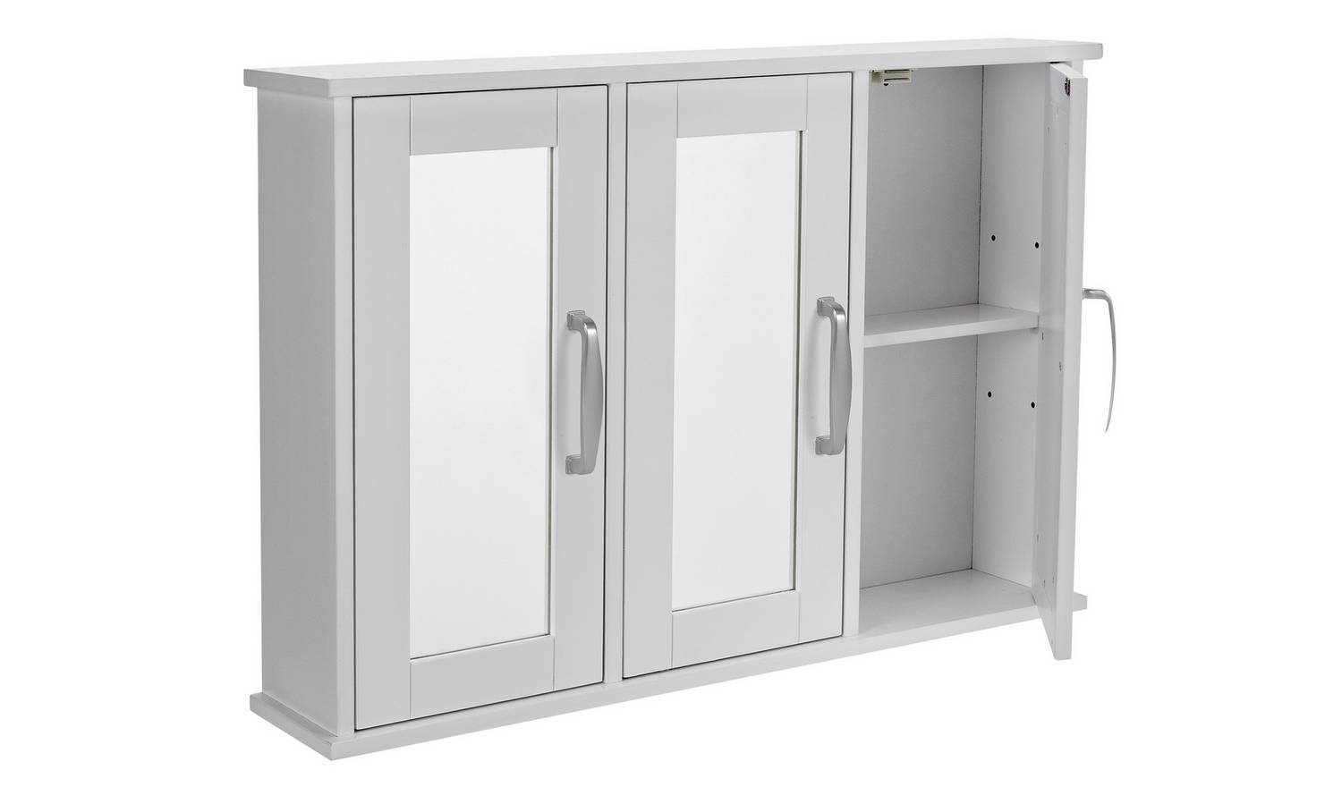 Argos Home Tongue & Groove 3 Door Mirrored Cabinet - White