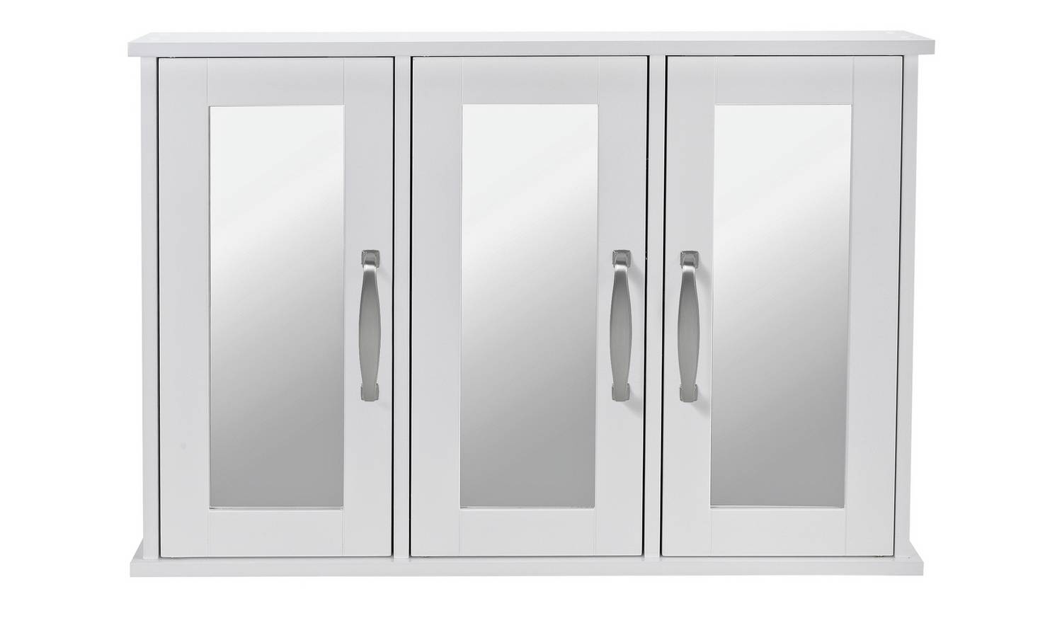 Argos Home Tongue & Groove 3 Door Mirrored Cabinet - White