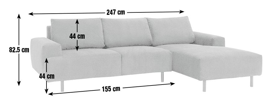 Habitat Julien Velvet Right Hand Corner Chaise Sofa - Navy