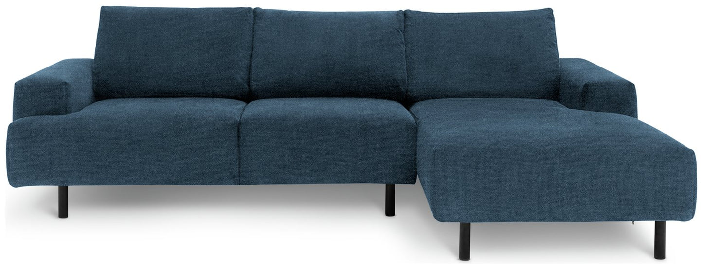 Habitat Julien Velvet Right Hand Corner Chaise Sofa - Navy