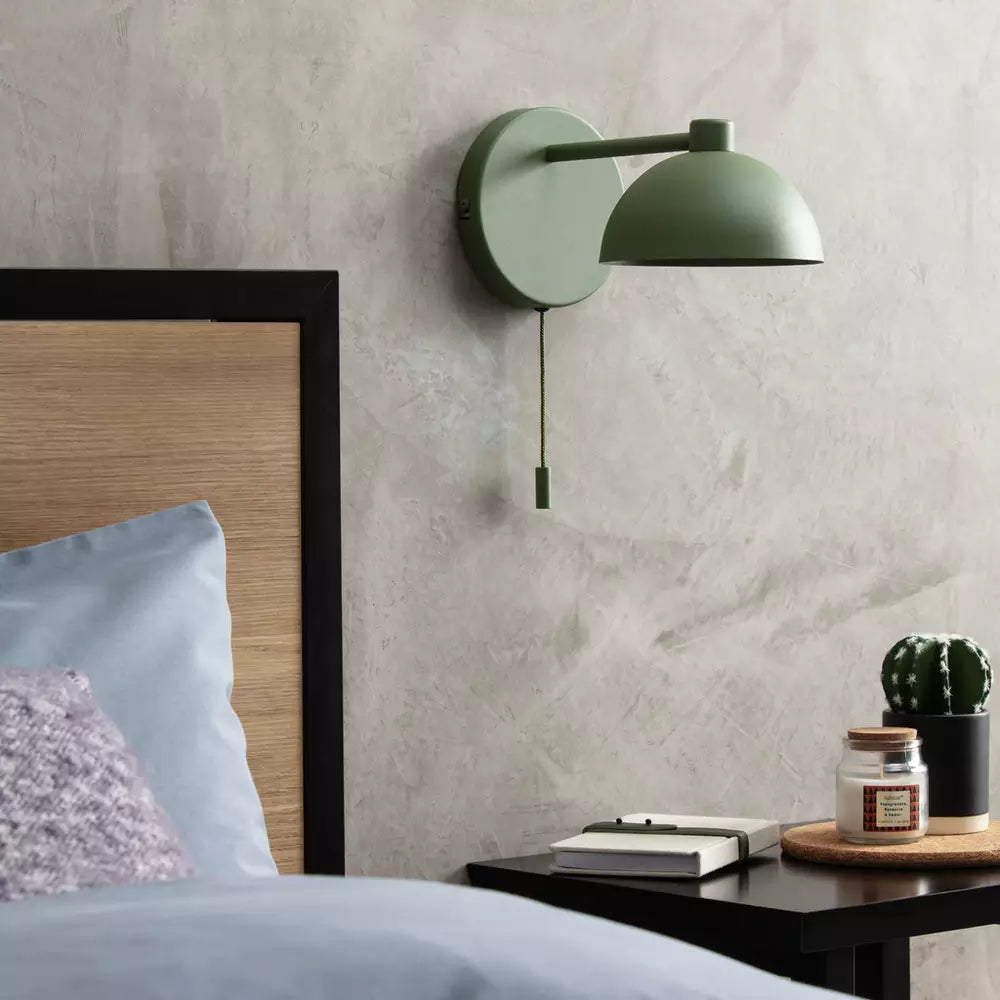 Habitat Mushroom Steel Wall Light - Green