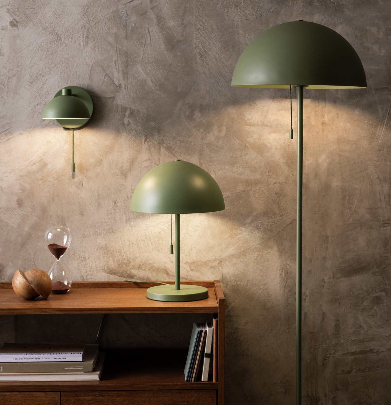 Habitat Mushroom Steel Wall Light - Green