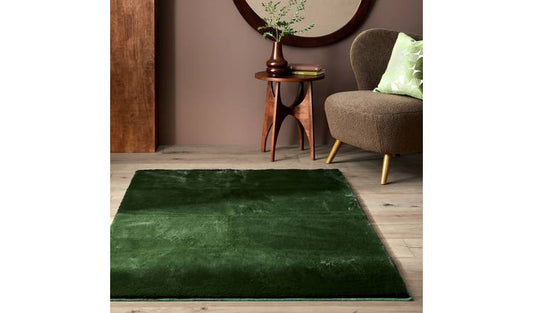 Habitat Cosy Soft Moss Green Short Pile Rug - 150x80cm