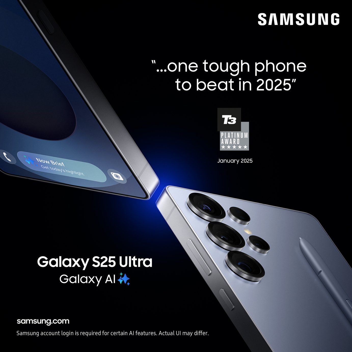 SIM Free Samsung Galaxy S25 Ultra 5G 512GB AI Phone - Black