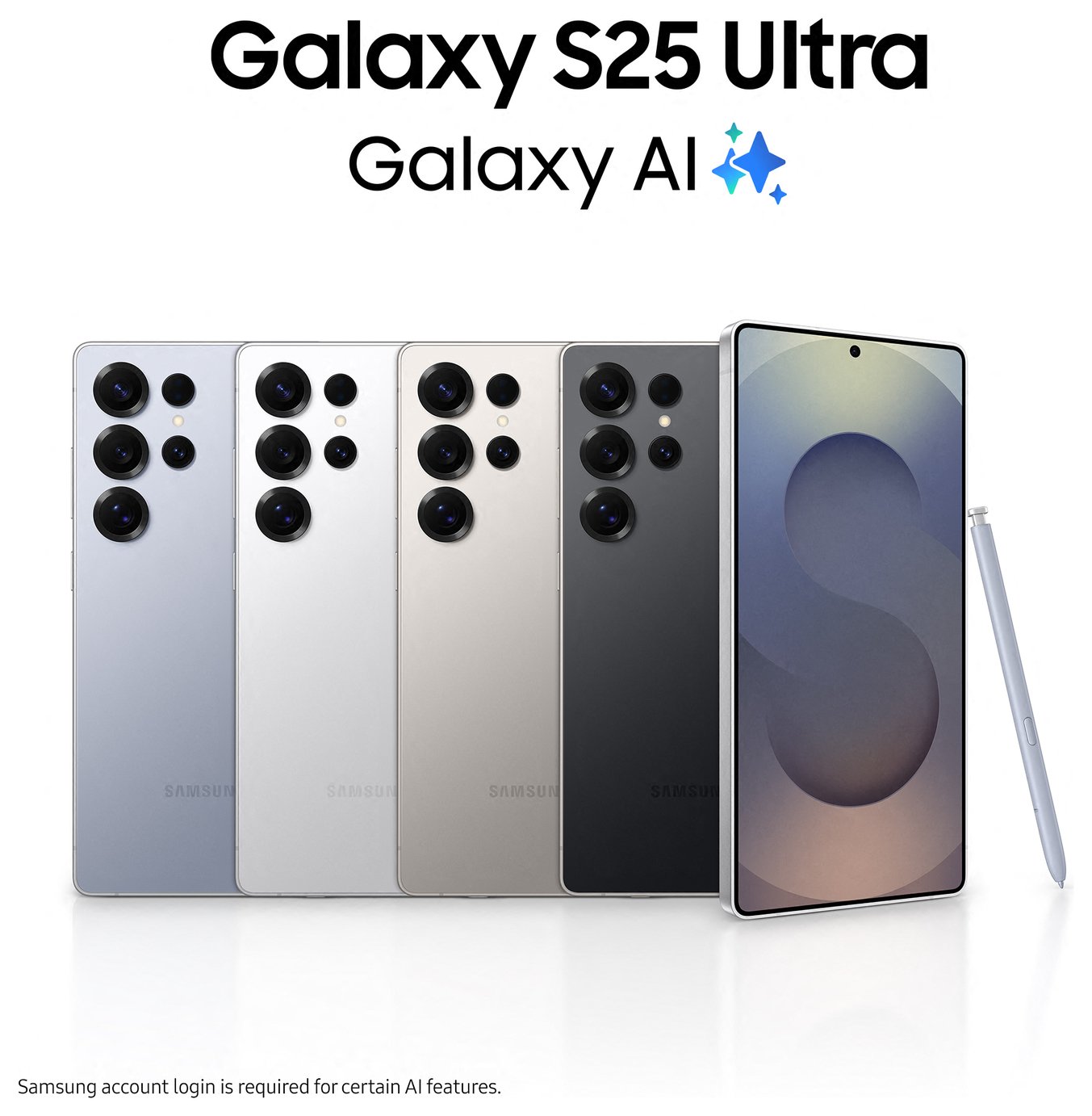 SIM Free Samsung Galaxy S25 Ultra 5G 512GB AI Phone - Black