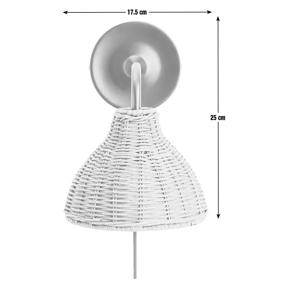 Habitat Wicker Pear Plug in Wall Light - Natural