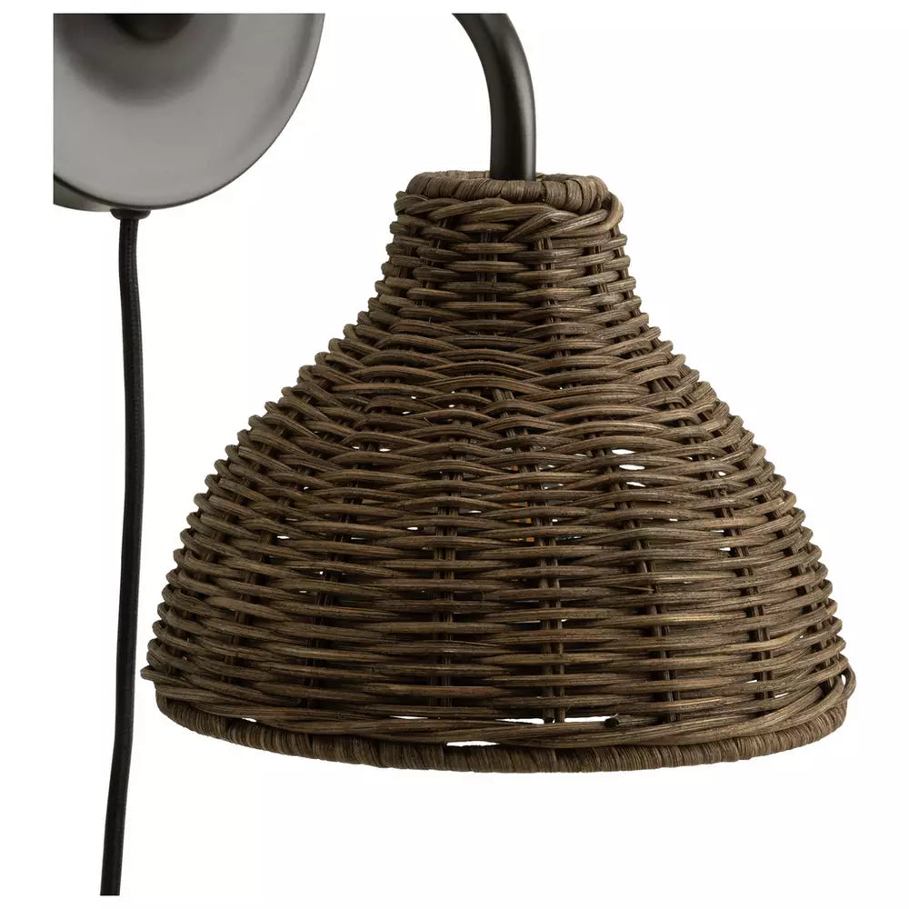 Habitat Wicker Pear Plug in Wall Light - Natural