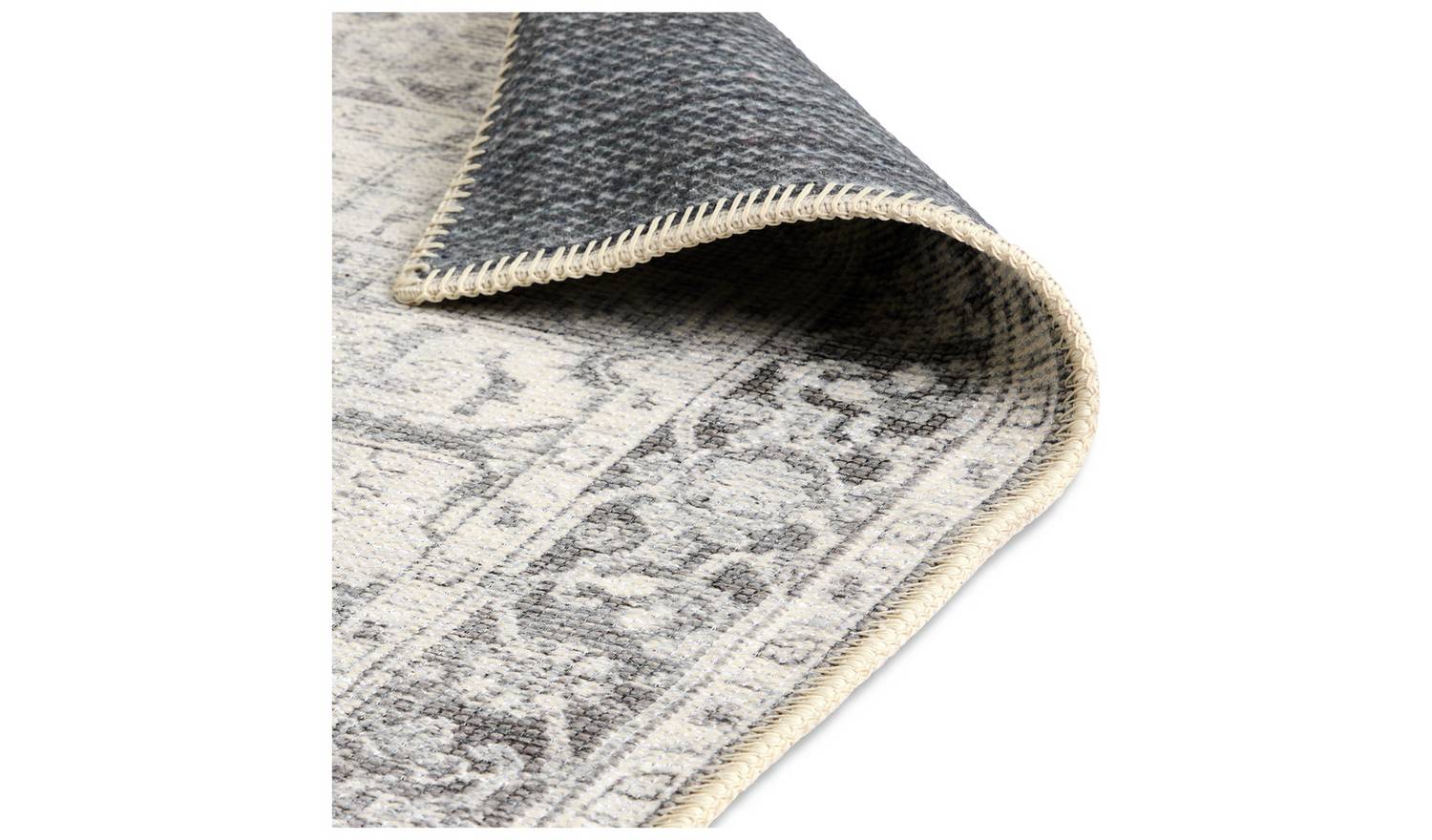 Habitat Vintage Effect Grey Flatweave Runner - 80x150cm