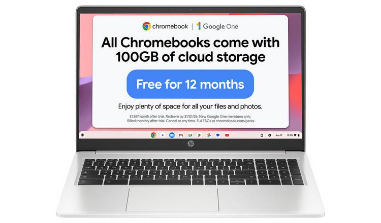 HP 15a-na0007na 15.6in Celeron 4GB 128GB Chromebook - Grey