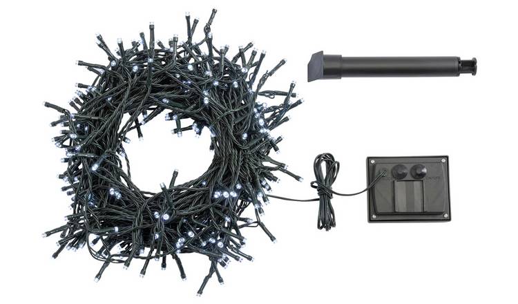 Garden By Sainsbury's 300 White Solar String Light