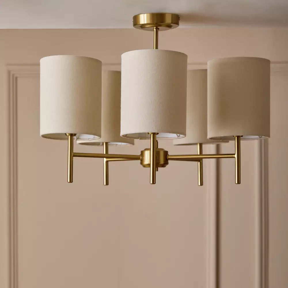 Argos Home Candelabra Steel 5 Light Ceiling Light - Brass