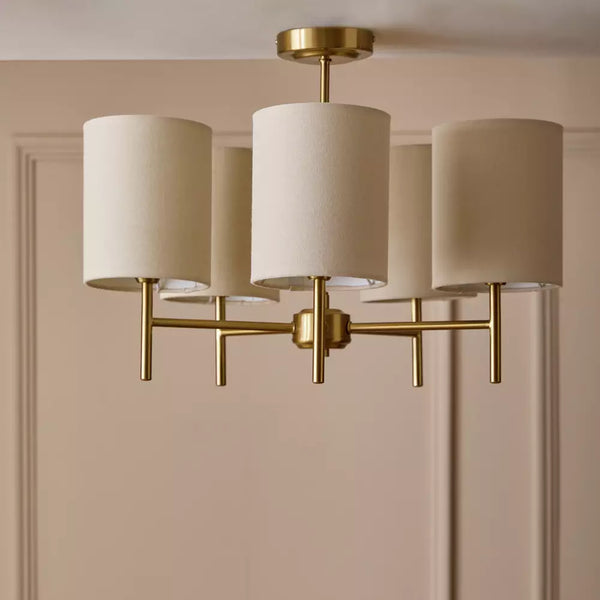 Argos Home Candelabra Steel 5 Light Ceiling Light - Brass