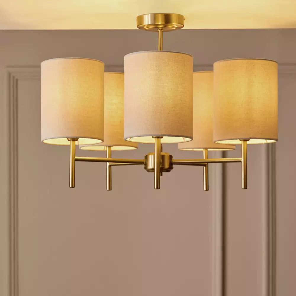 Argos Home Candelabra Steel 5 Light Ceiling Light - Brass